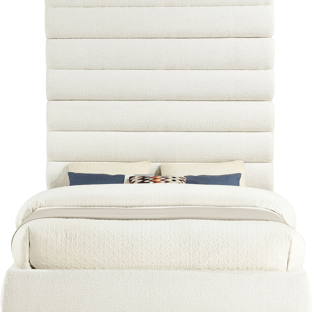 Adam - Boucle Fabric Bed With 89" Headboard