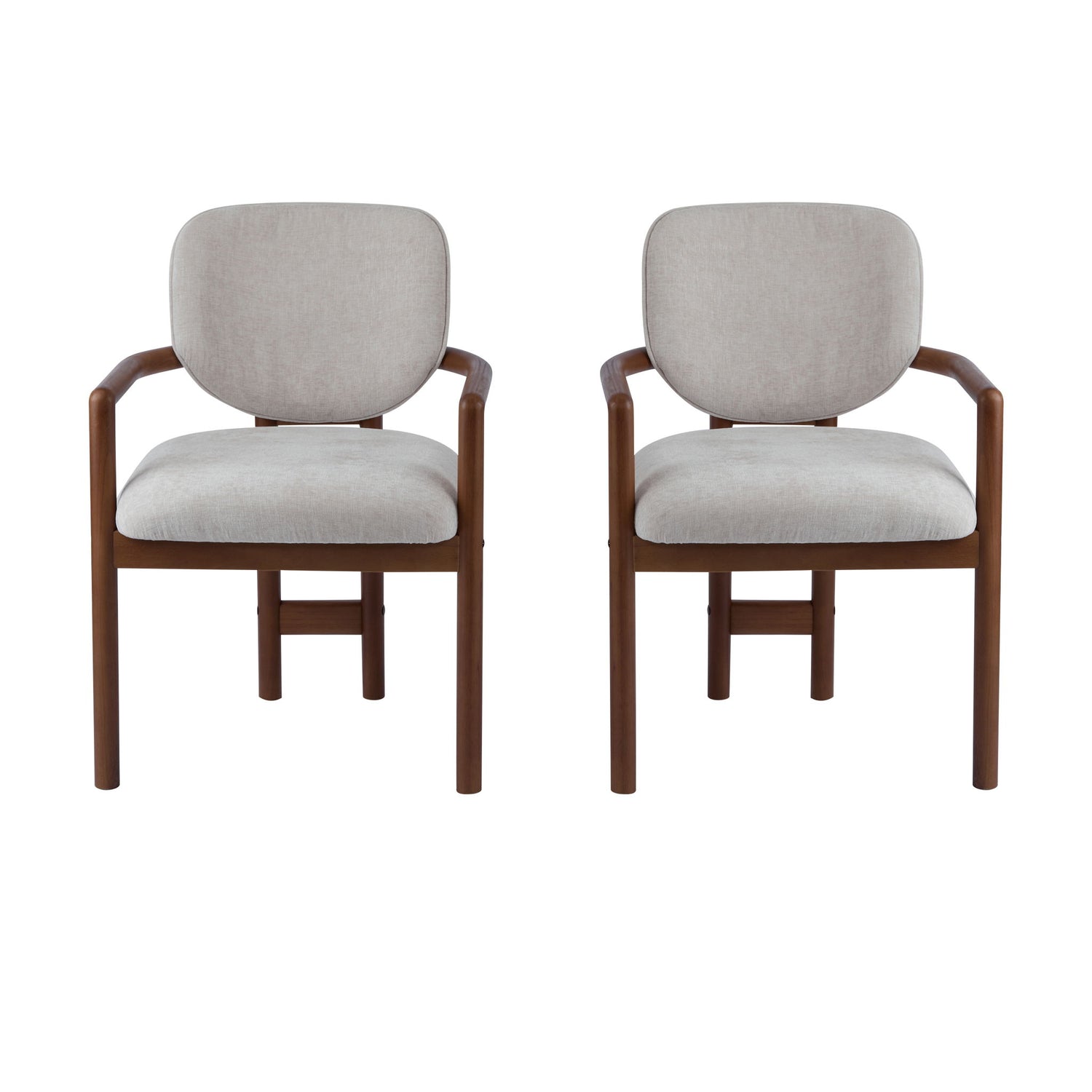 Upholstered Arm Dining Chairs (Set of 2)