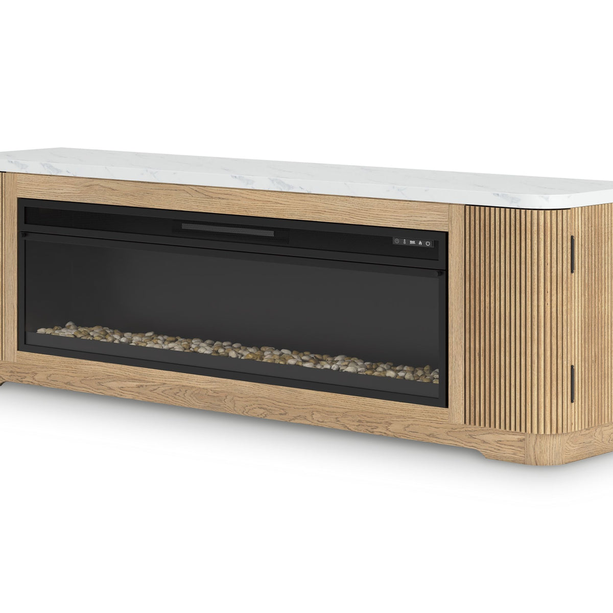 Camdill - 80" TV Stand With Electric Fireplace - Light Brown