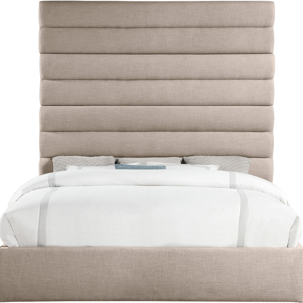 Adam - Linen Fabric Bed With 89" Headboard