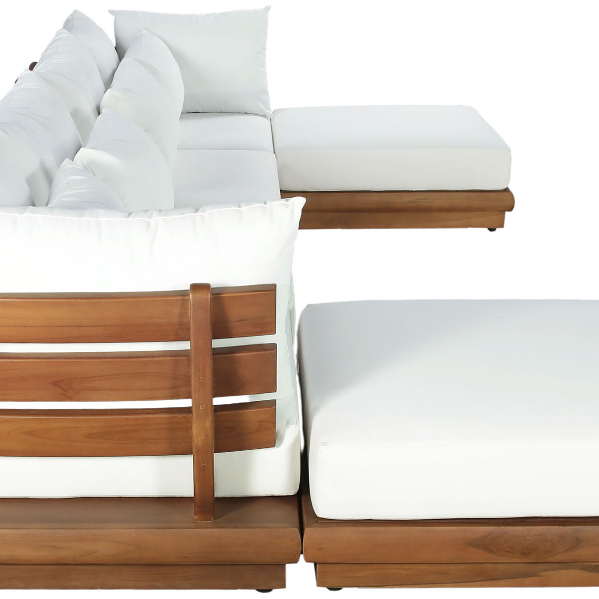 Mirella - 6 Piece Water Resistant Fabric Upholstered Outdoor Patio Modular Sectional