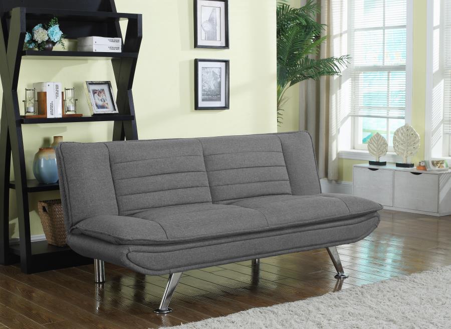 Julian - Upholstered Tufted Convertible Sofa Bed - Gray