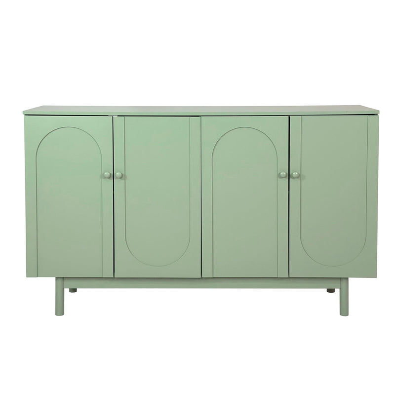 4 Door Intaglio Storage Cabinet - Mint Green