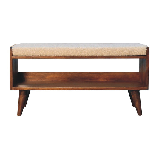 Solid Wood Bench With Upholstered Sea