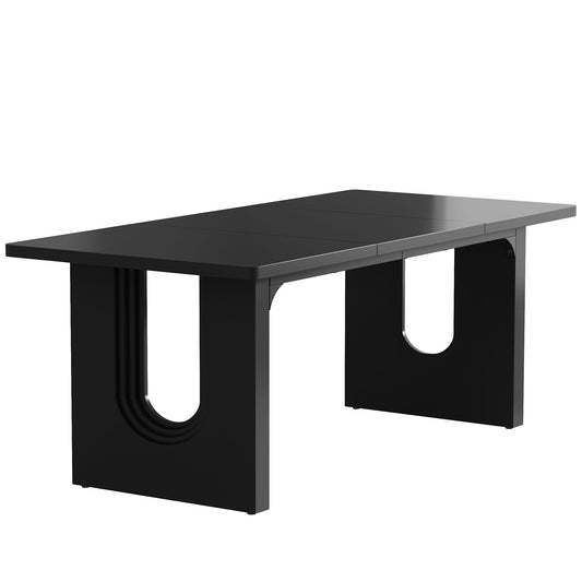 Rectangular Dining Table For 6 - 8 People With Pedestal Base