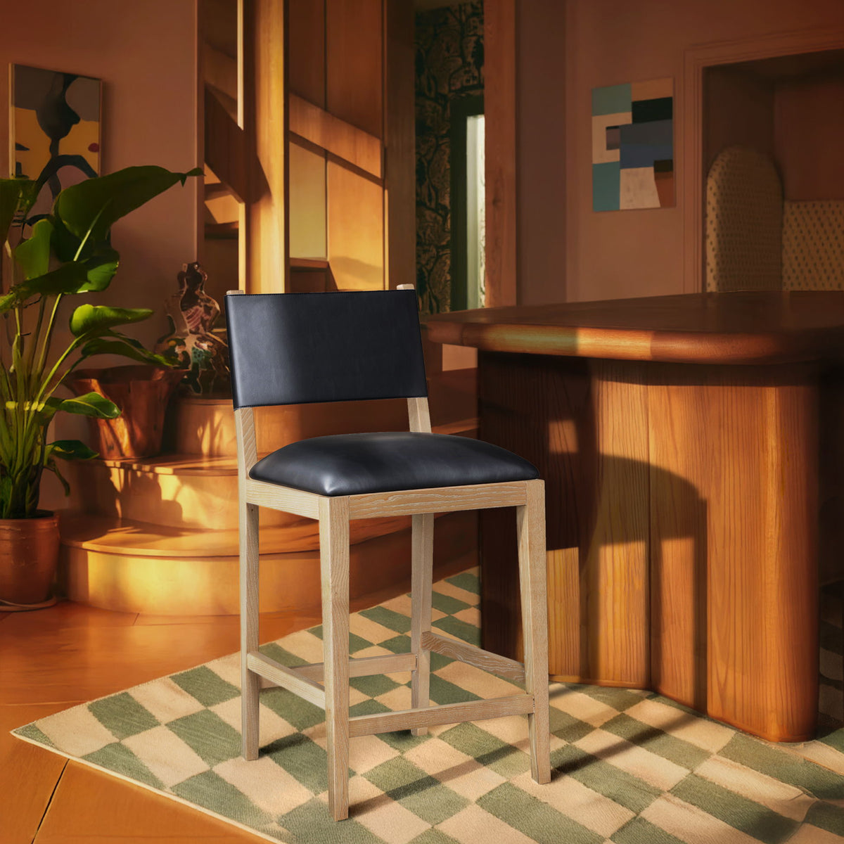 Avon - Vegan Leather Counter Stool