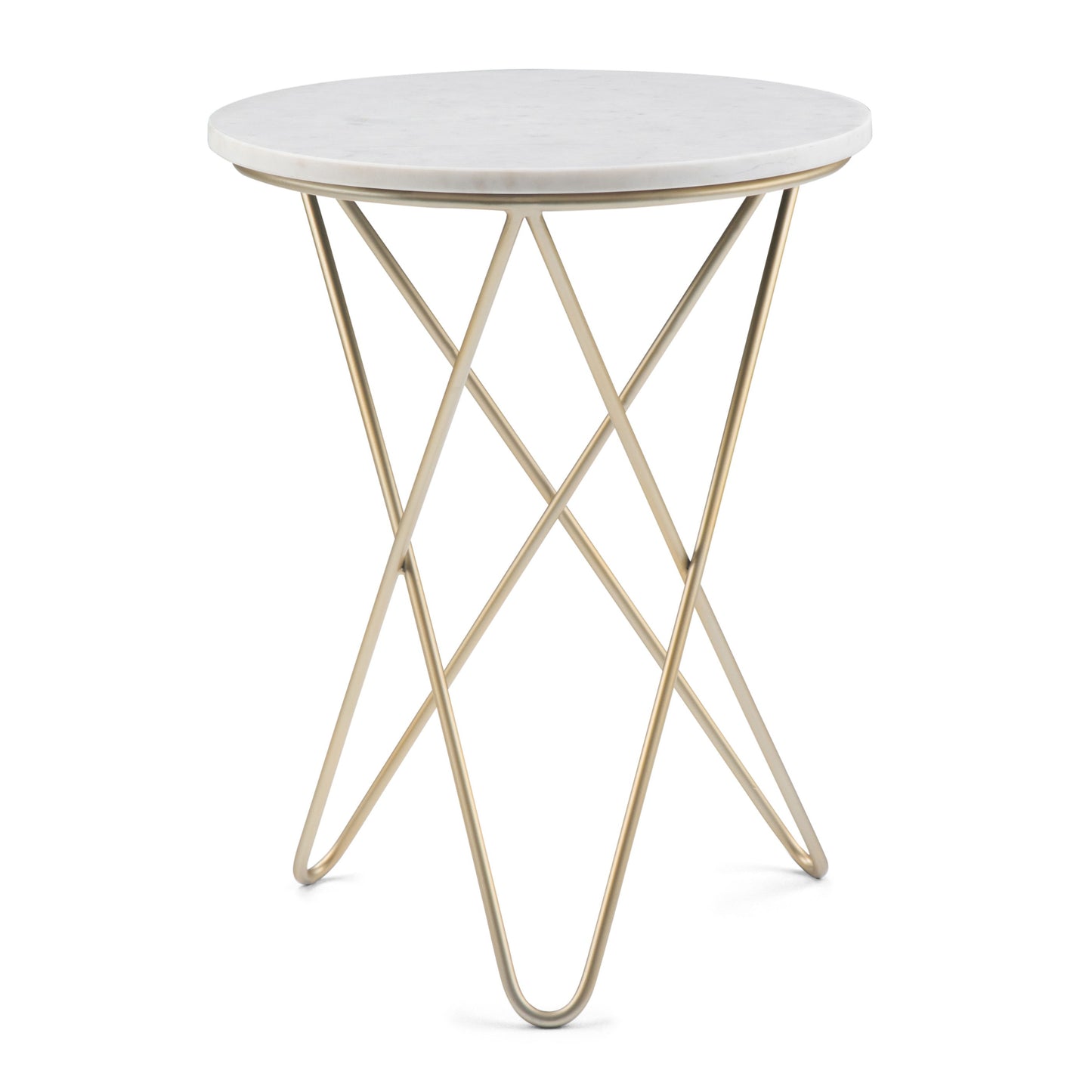 Gabon - Accent Table - White / Gold