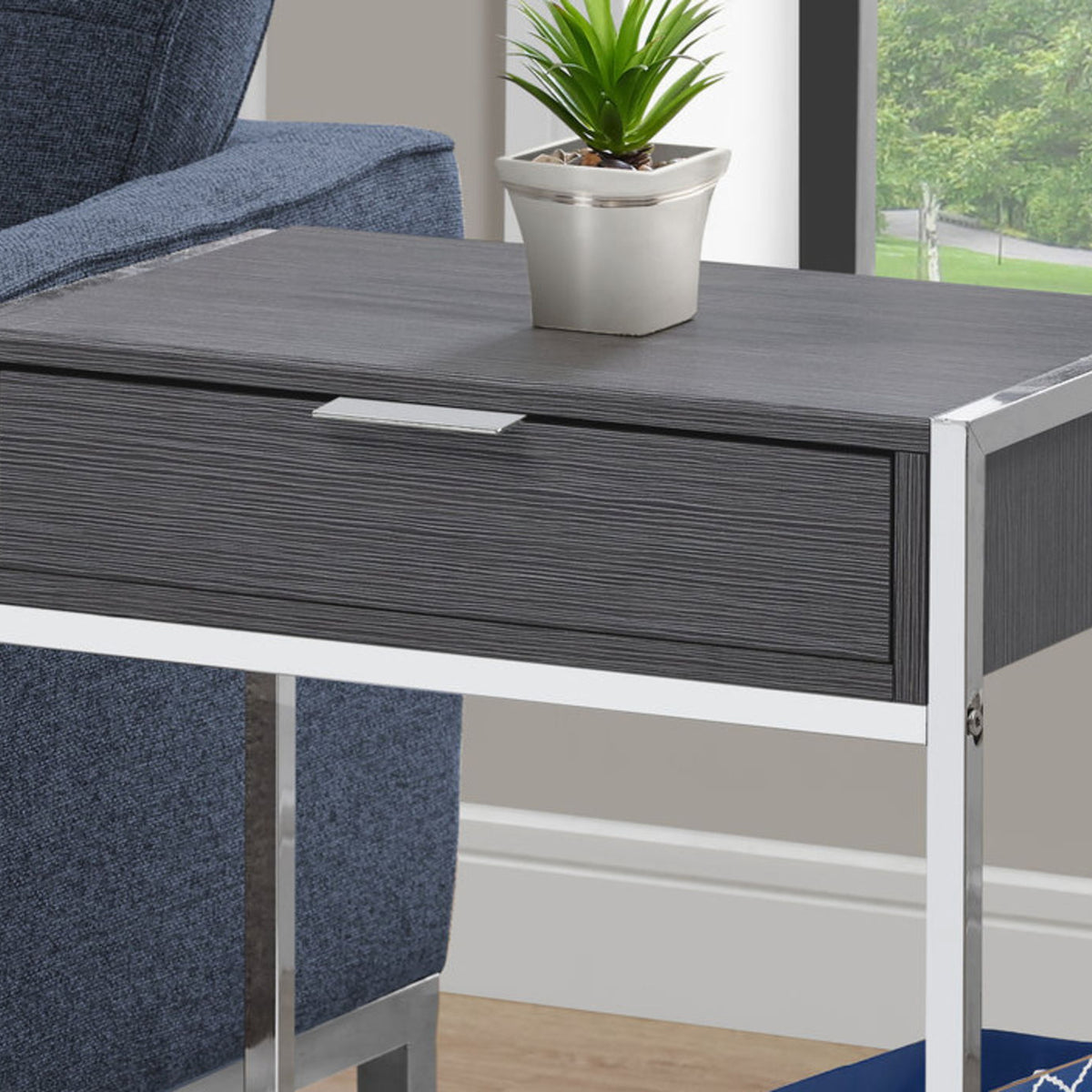 Accent Side Table, Storage Drawer, Spacious Tabletop