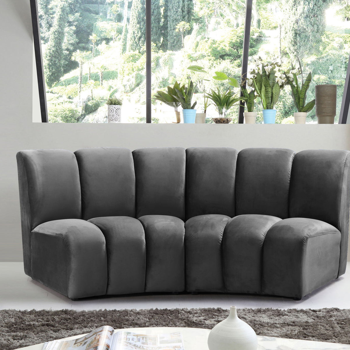 Infinity - 2 Piece Velvet Modular Sectional