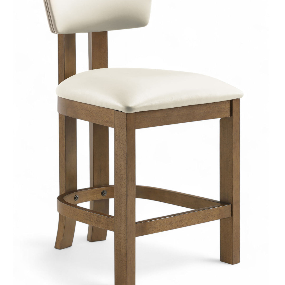 Lavrin - Vegan Leather Upholstered Counter Stool (Set of 2) - Walnut Base