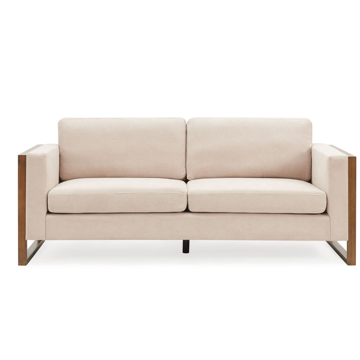 Modern Sofa With Solid Wood Legs, 3 Seater