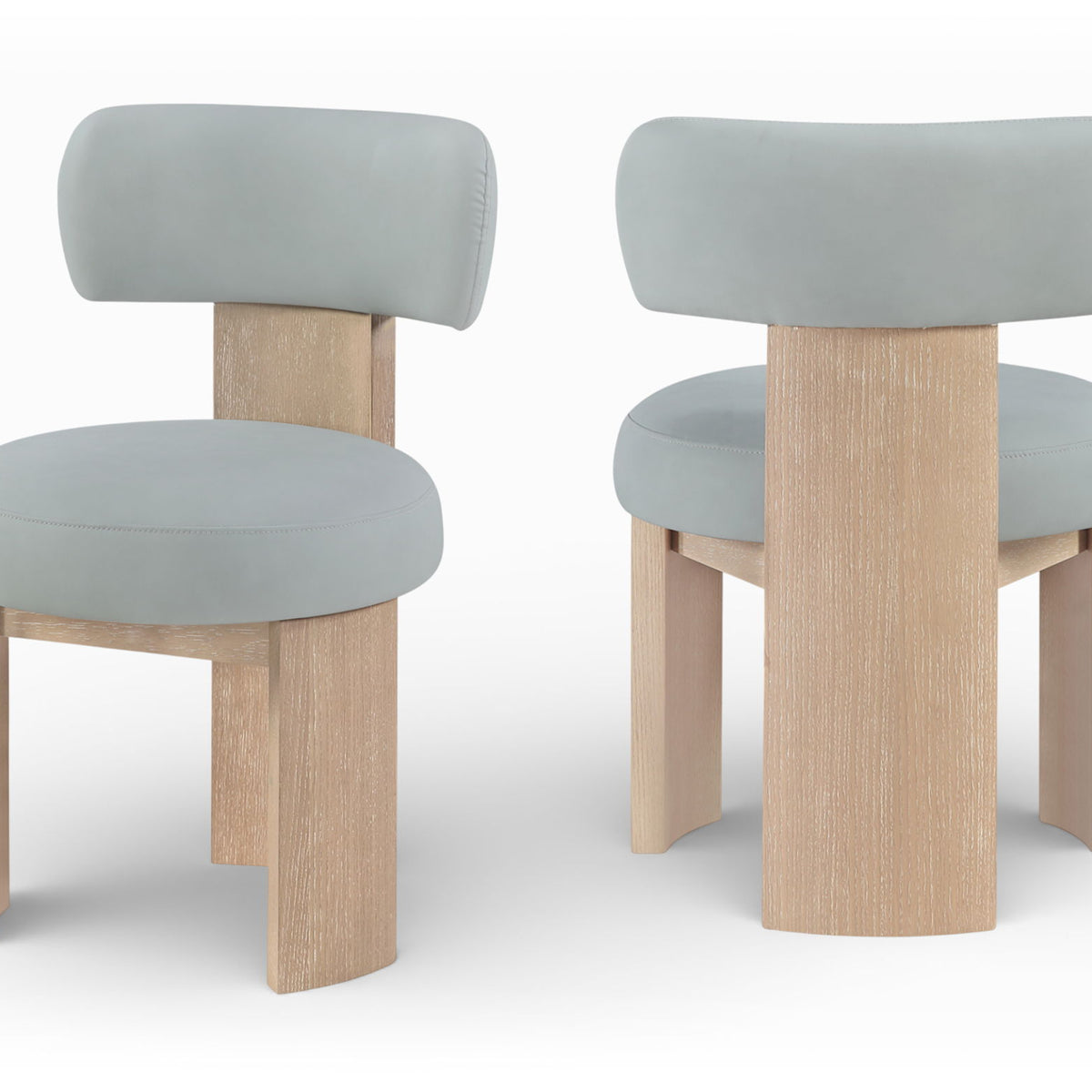 Atelier - Vegan Leather Upholstered Dining Chair (Set of 2) - Painted Natural Frame