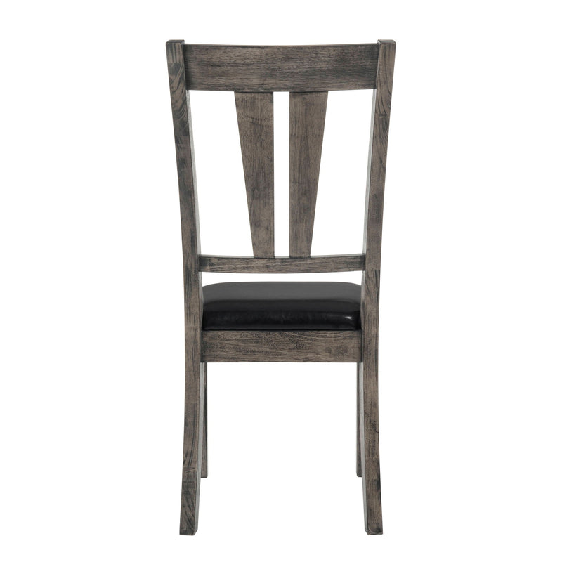Nathan - Fan Back Chair With PU Seat (Set of 2) - Gray Oak