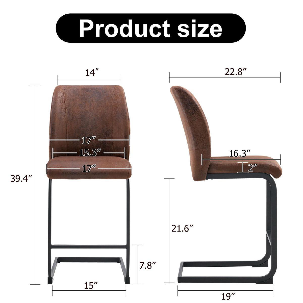 Modern Chairs With Cushions And Metal Legs (Set of 2)