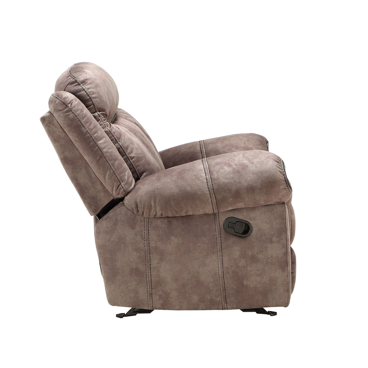 Zubaida - Two Tone Velvet Recliner Loveseat With USB Port Console