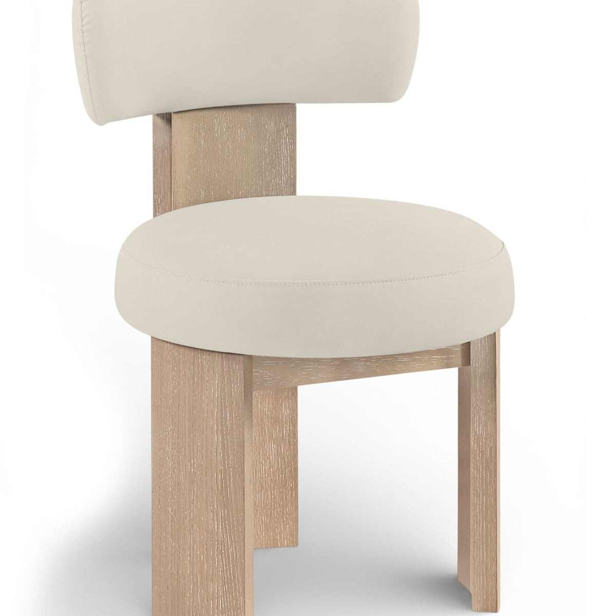 Atelier - Vegan Leather Upholstered Dining Chair (Set of 2) - Taupe / Painted Natural