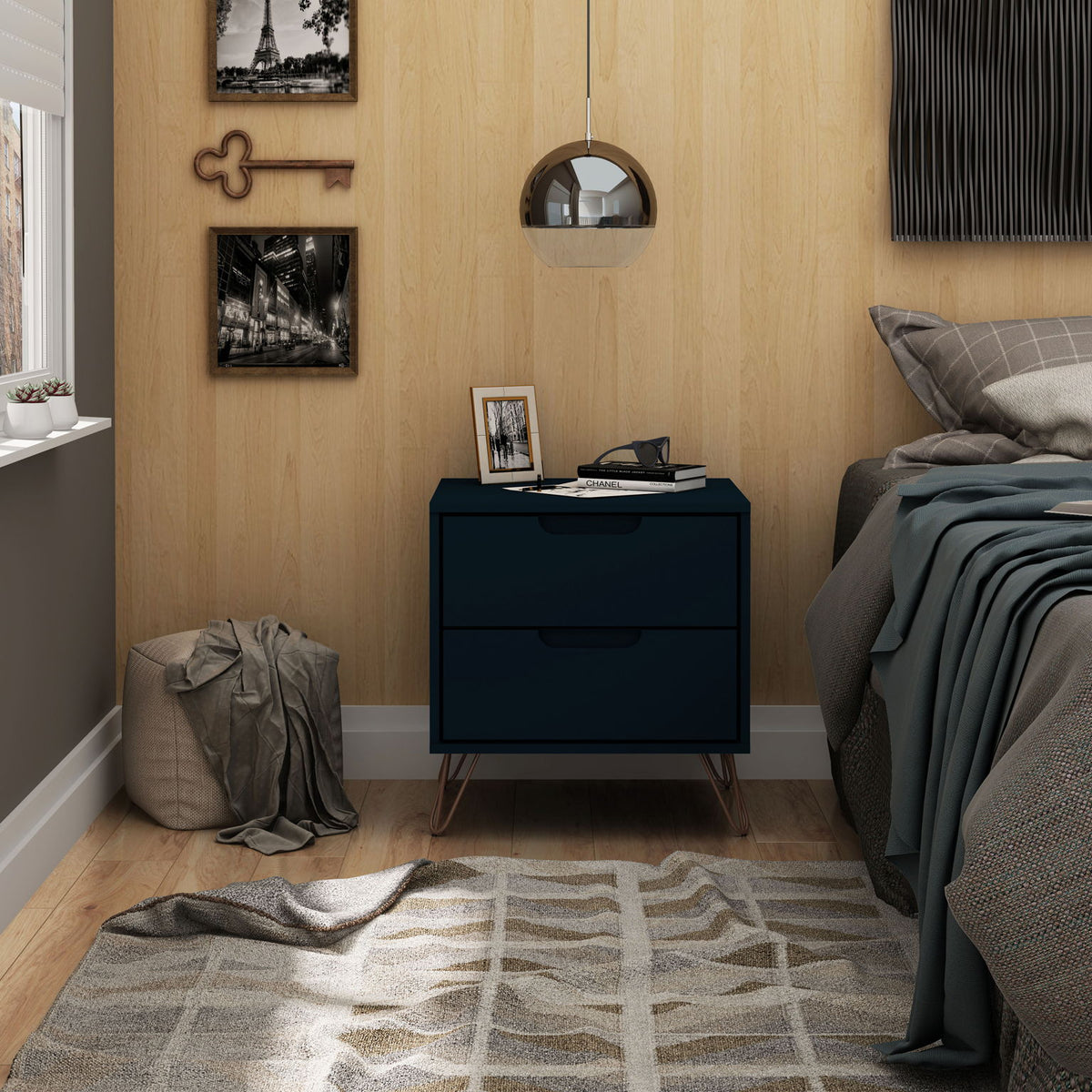 Manhattan Rockefeller - 2-Drawer Nightstand
