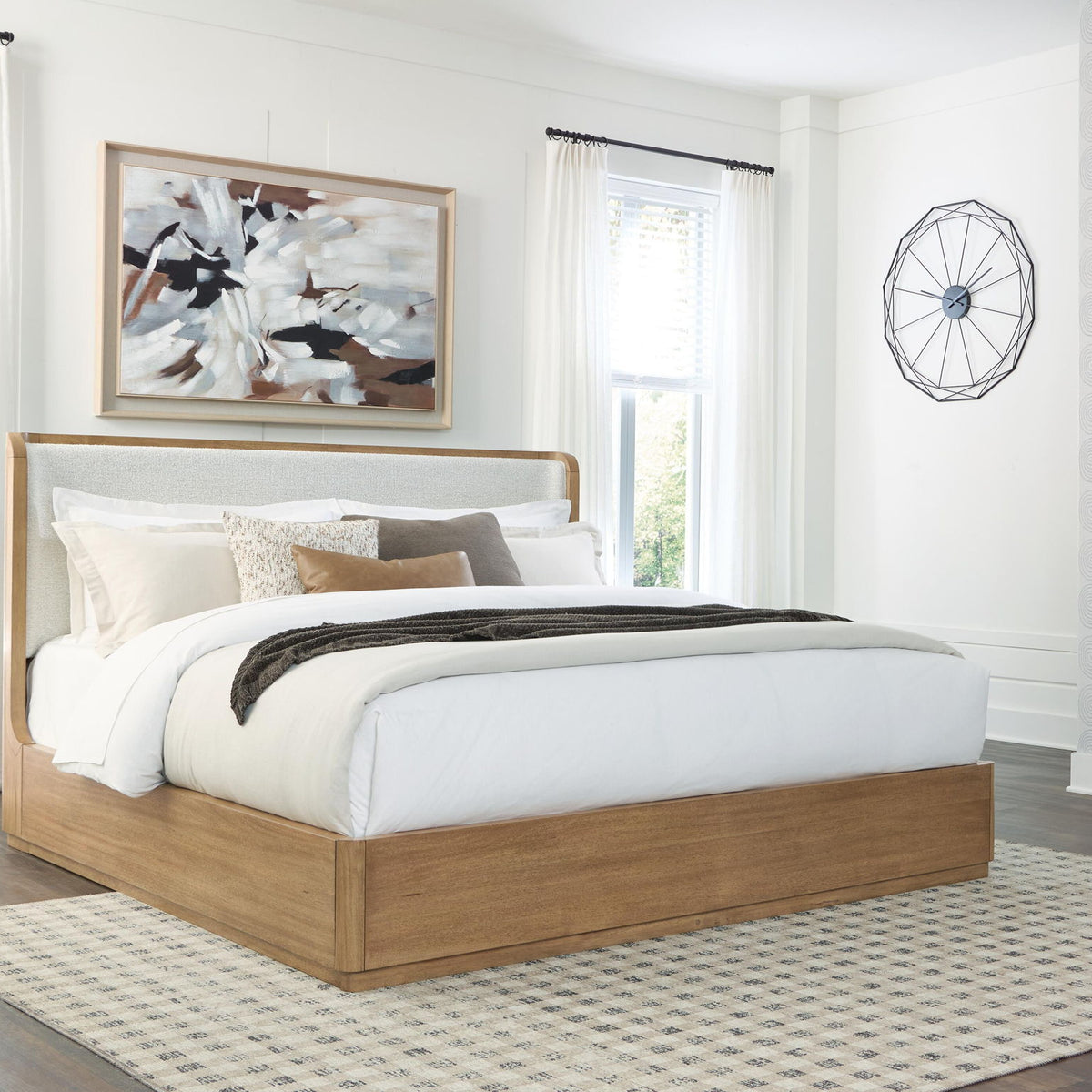 Pamaria - King Upholstered Bed - Light Brown