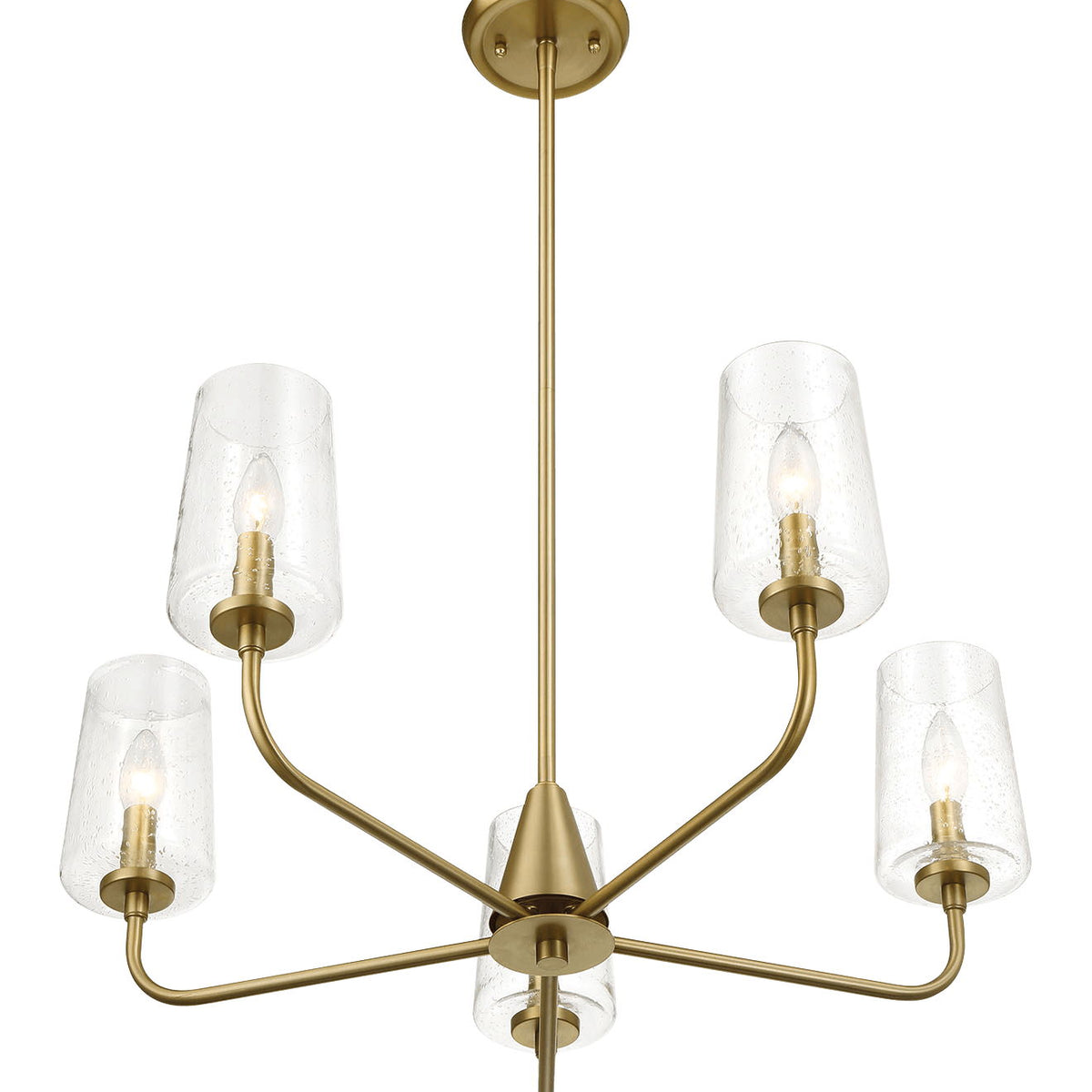 Dazzle - 5 Lights Chandelier With Clear Seeded Satin - Antique Brass / Clear / Gold