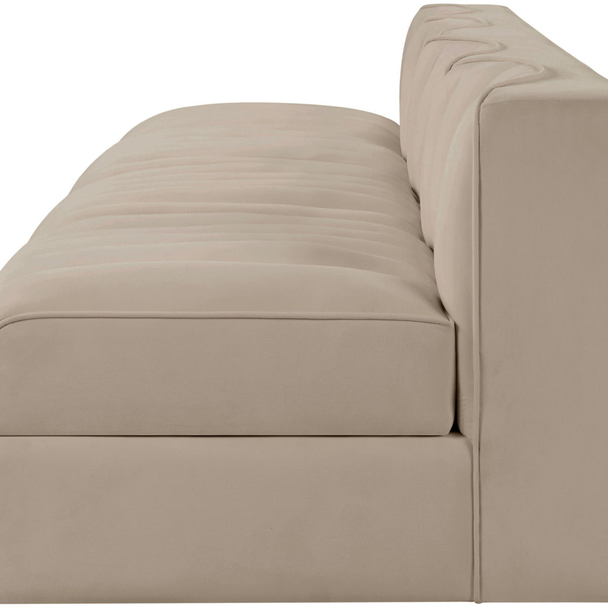 Rummi - Armless Velvet Performance Fabric Upholstered 4 Piece Modular Sofa