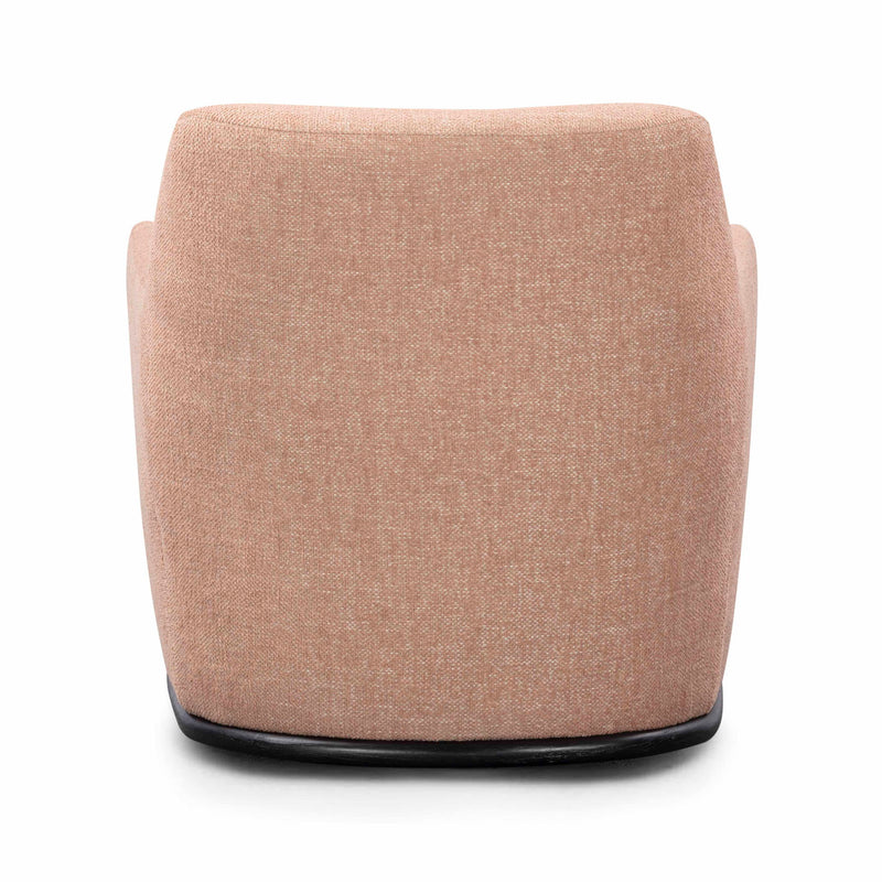 Mado - Textured Fabric Swivel Accent Chair - Peach