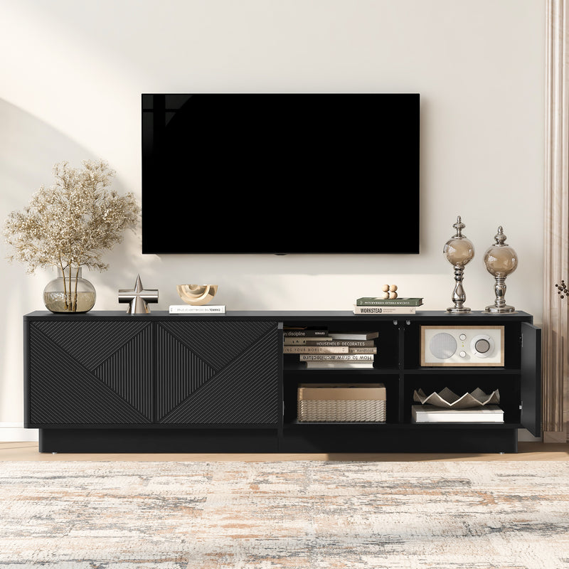 Accent Piece LED Adjustable Shelves Black