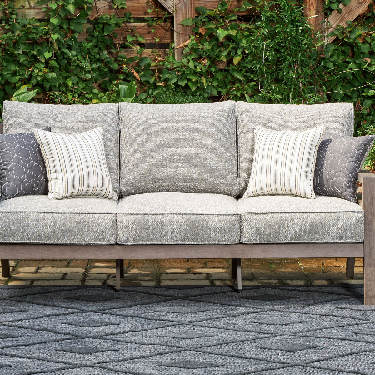 Hillside Barn - Gray / Brown - Sofa With Cushion
