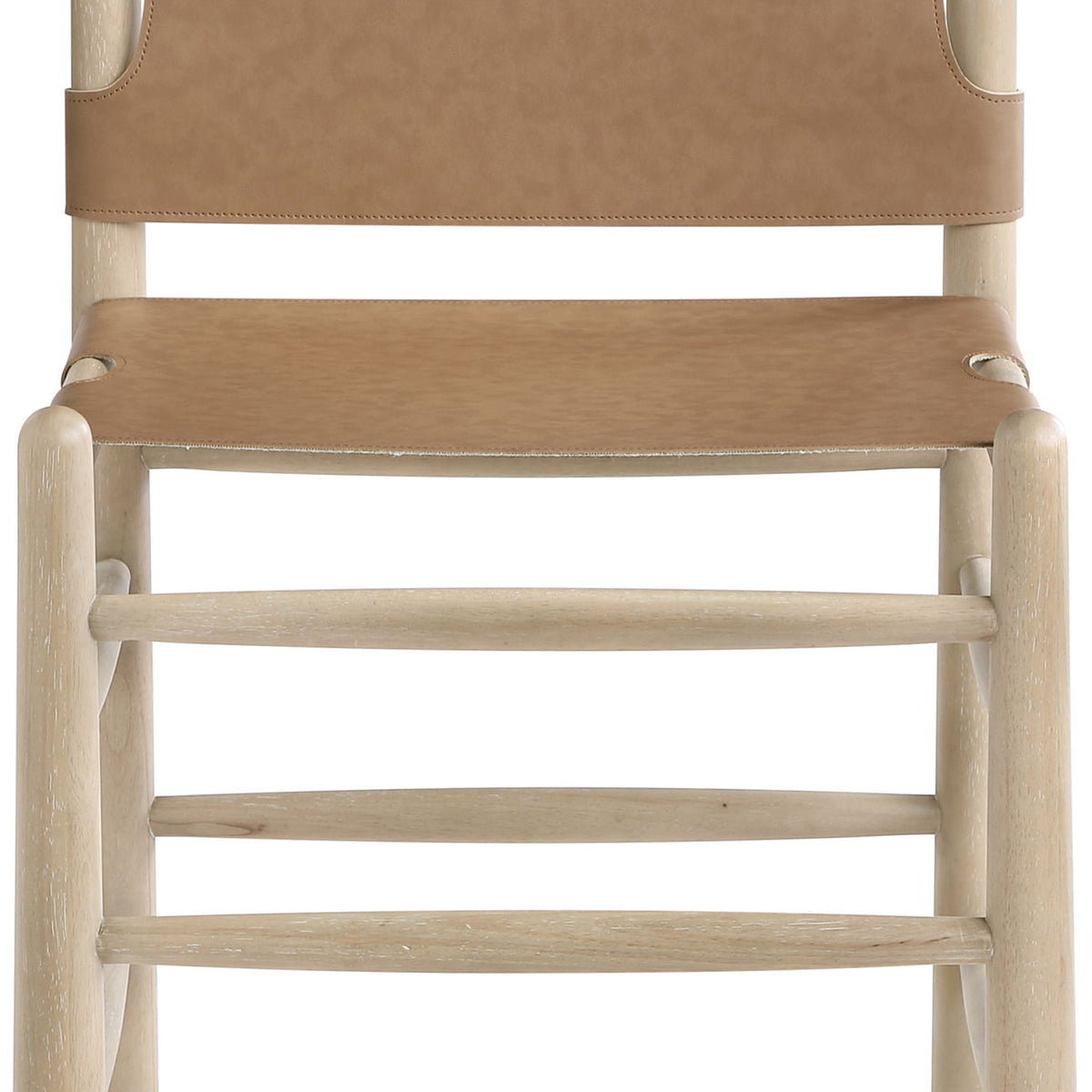 Santos - Vegan Leather Upholstered Dining Chair With Stained Natural Base (Set of 2)