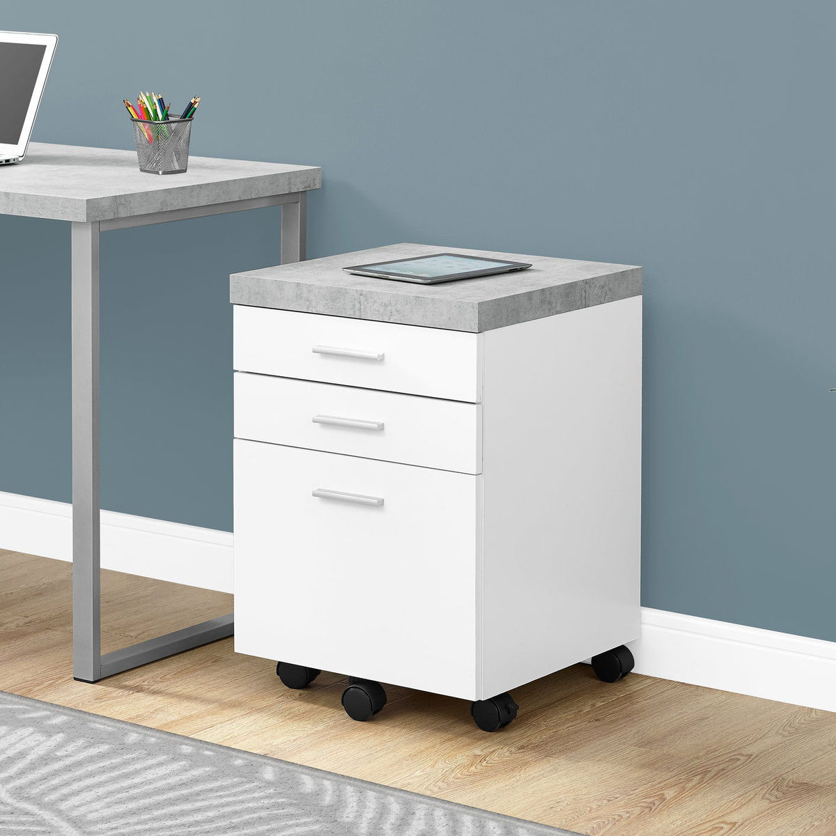File Cabinet Rolling Mobile Storage Drawers Printer Stand For Office