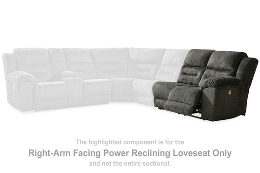 Nettington - Raf Power Rec Loveseat - Smoke