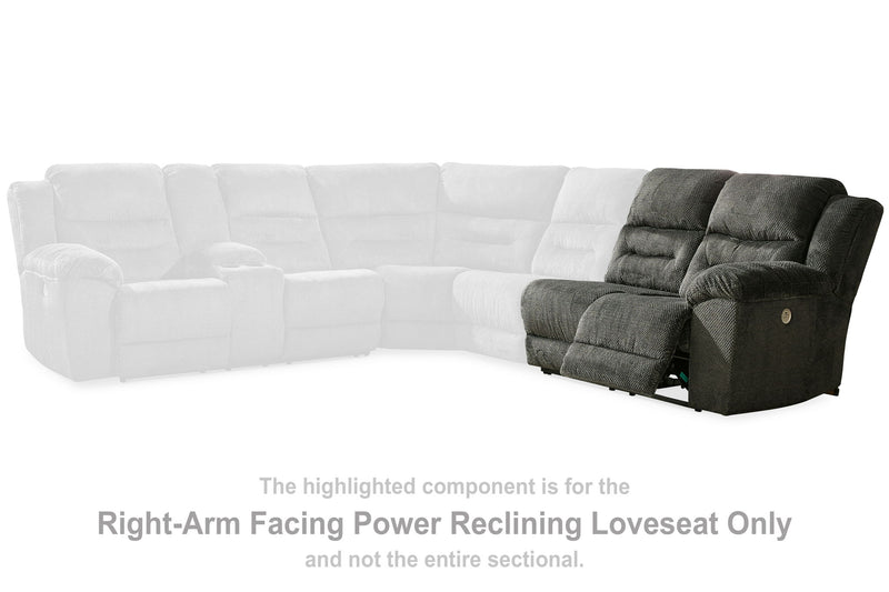 Nettington - Raf Power Rec Loveseat - Smoke