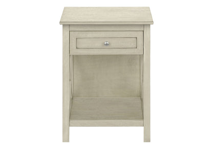 Accent End Table, 2 Tier, Storage Drawer, Transitional Style