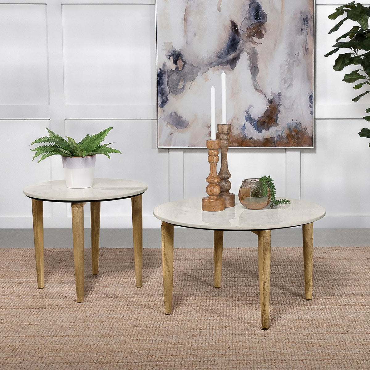 Aldis 2-piece Coffee and End Table Set White