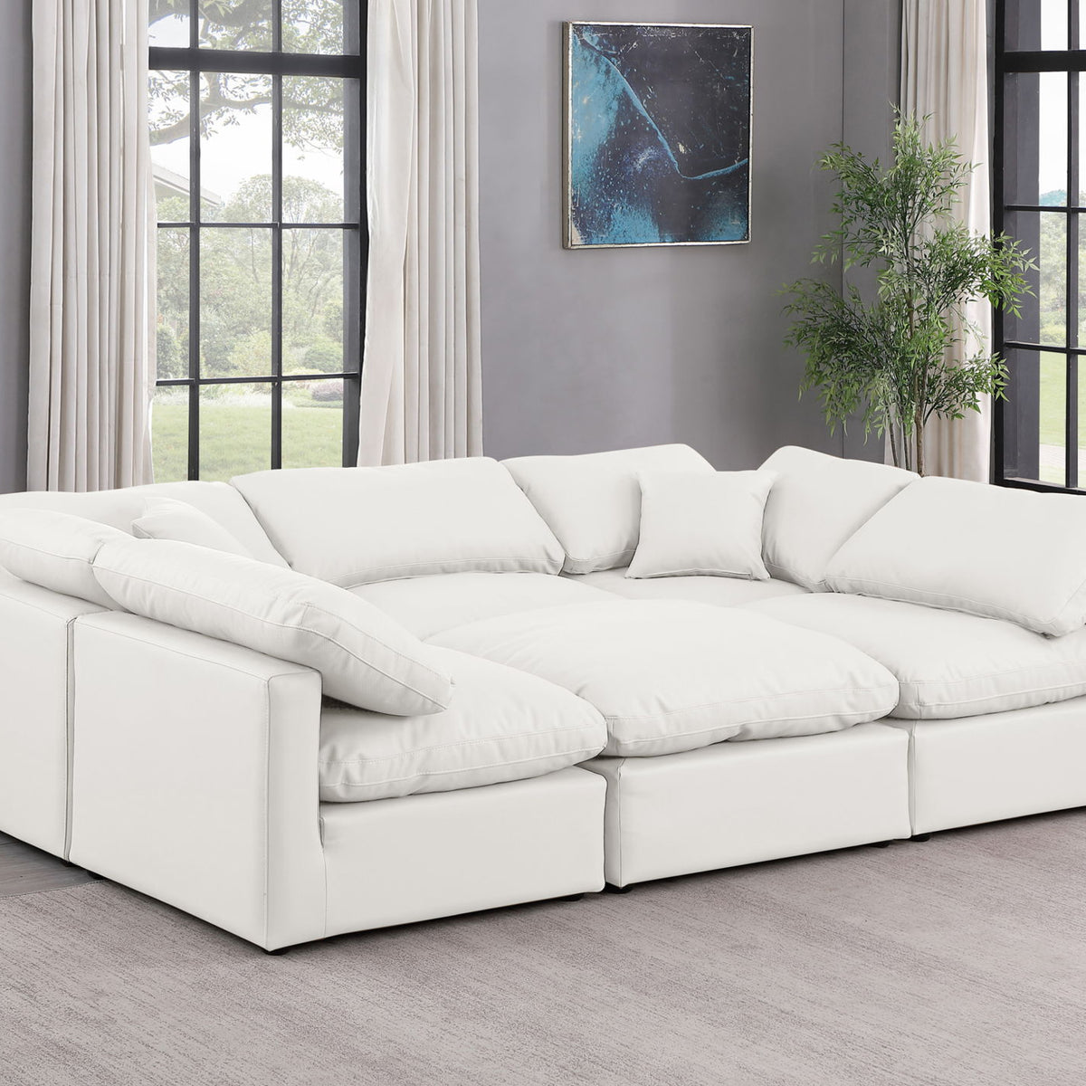 Indulge - Faux Leather 6 Piece Modular Sectional
