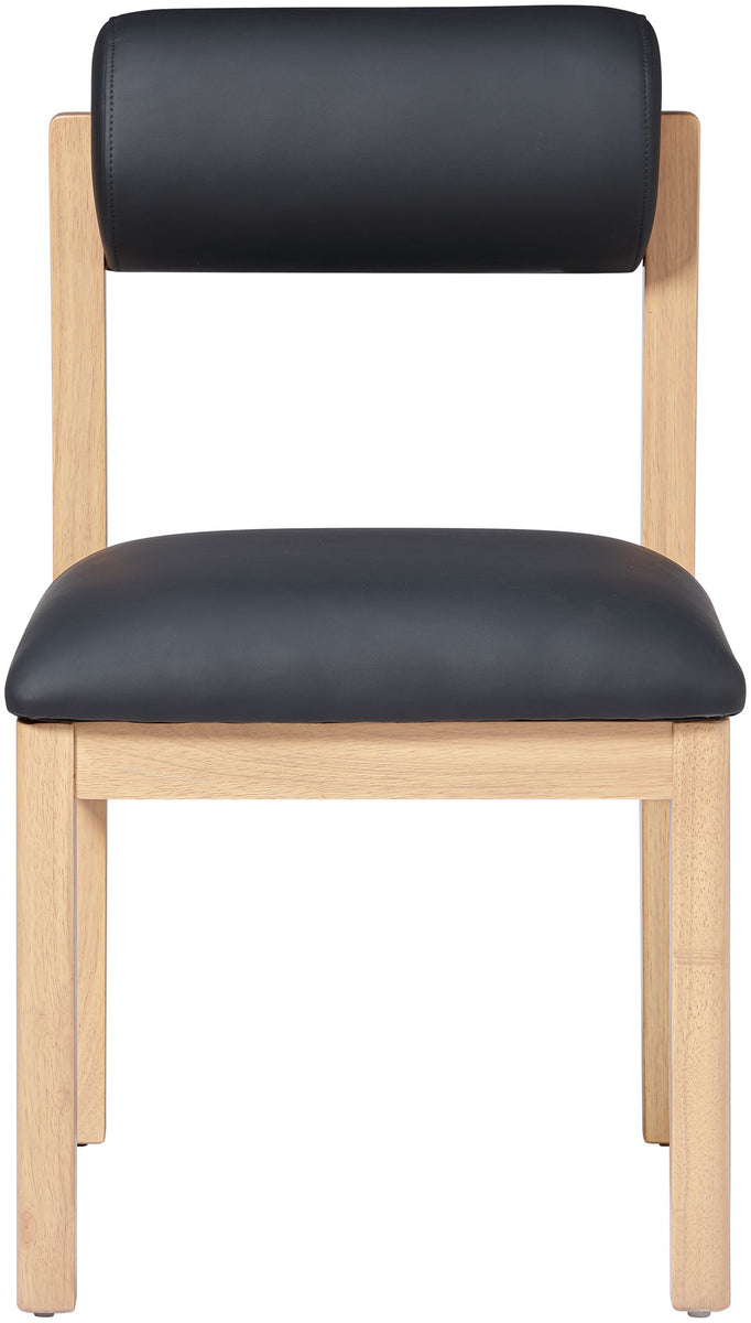 Roundhill - Faux Leather Dining Chair (Set of 2) - Natural Frame