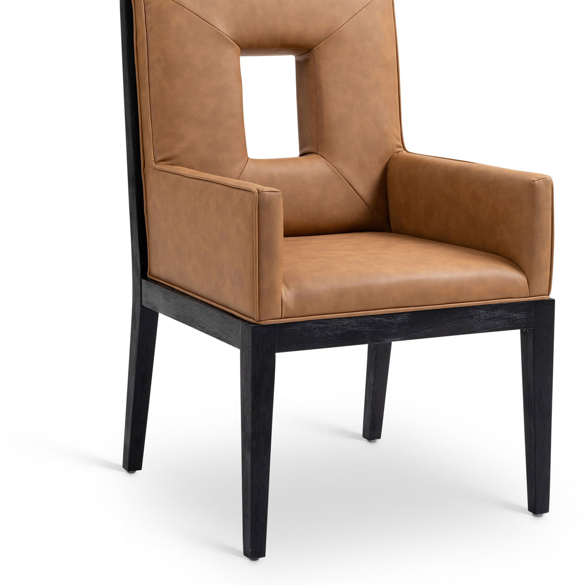 Gwendolyn - Faux Leather Dining Arm Chair With Black Frame