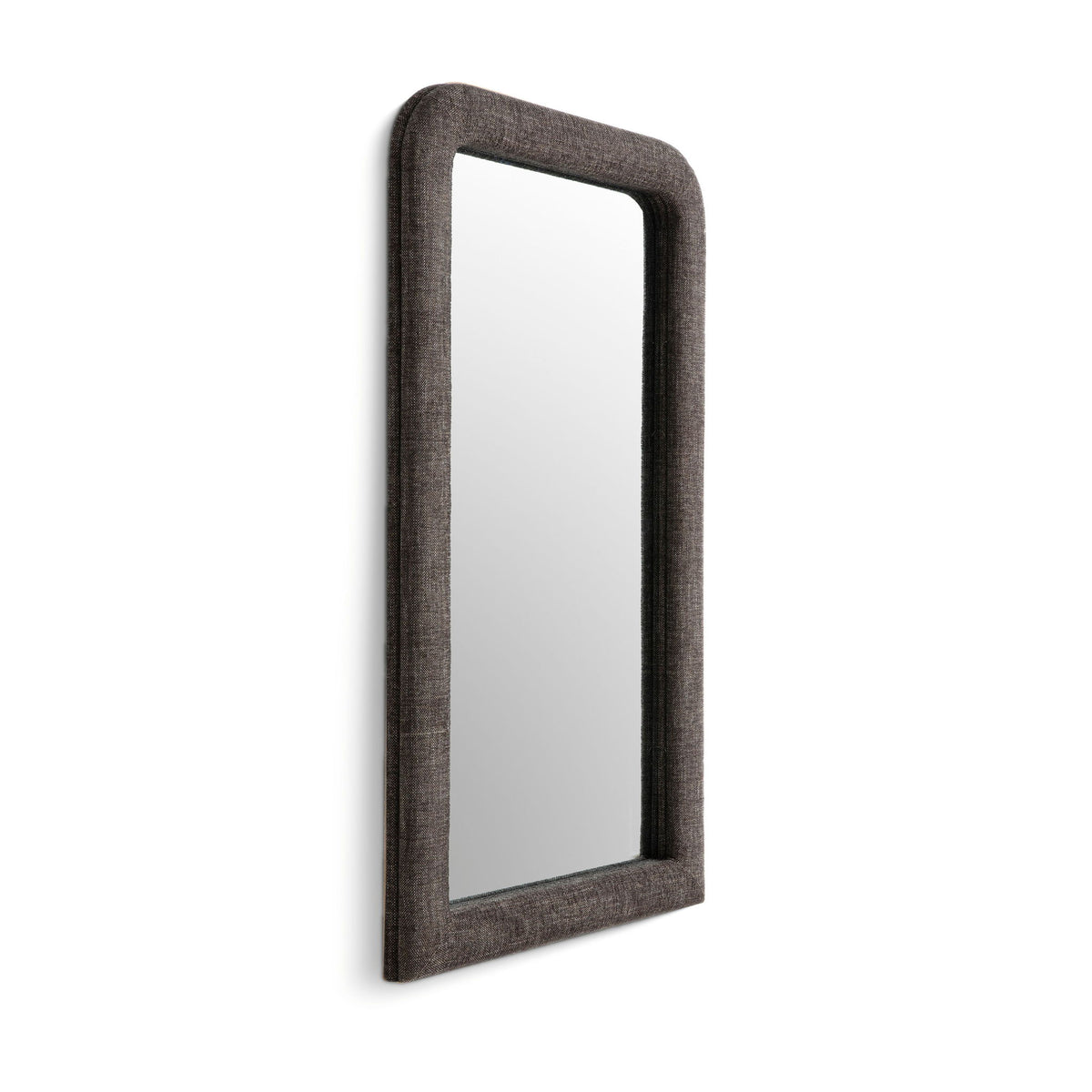 Heidi - Oversized Upholstered Floor Mirror In Textured Fabric