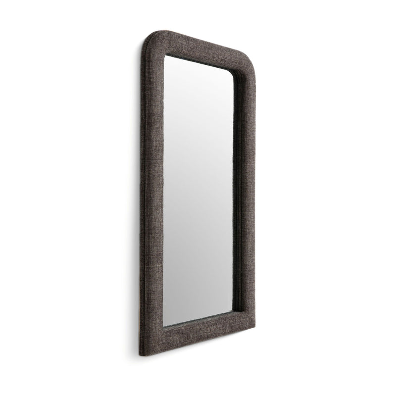 Heidi - Oversized Upholstered Floor Mirror In Textured Fabric