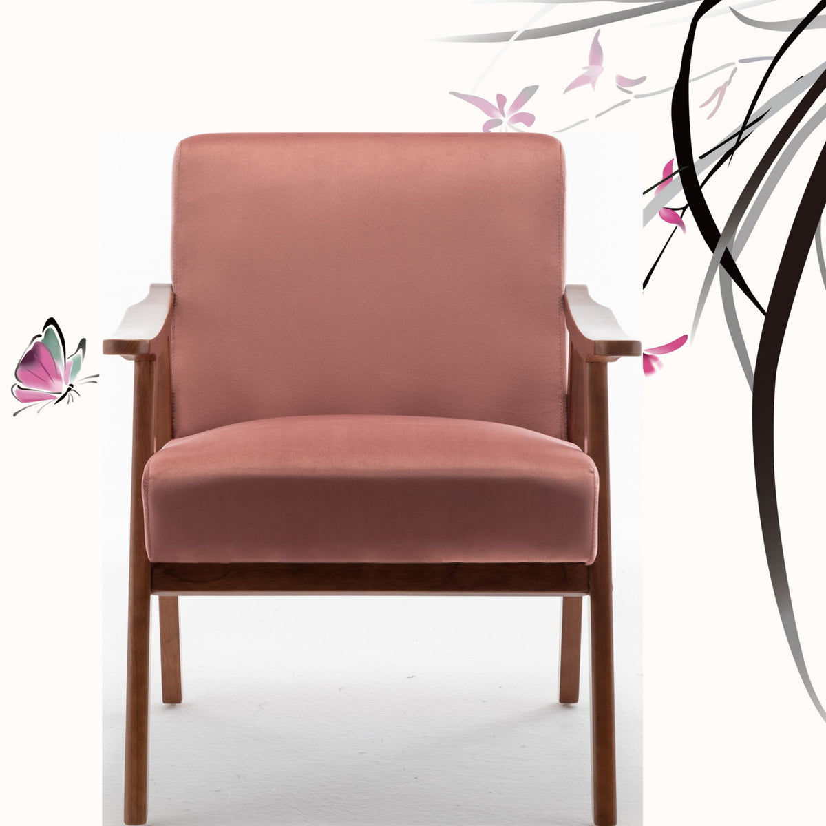 Accent Chair, Classic Mid Century Modern For Extra Seating