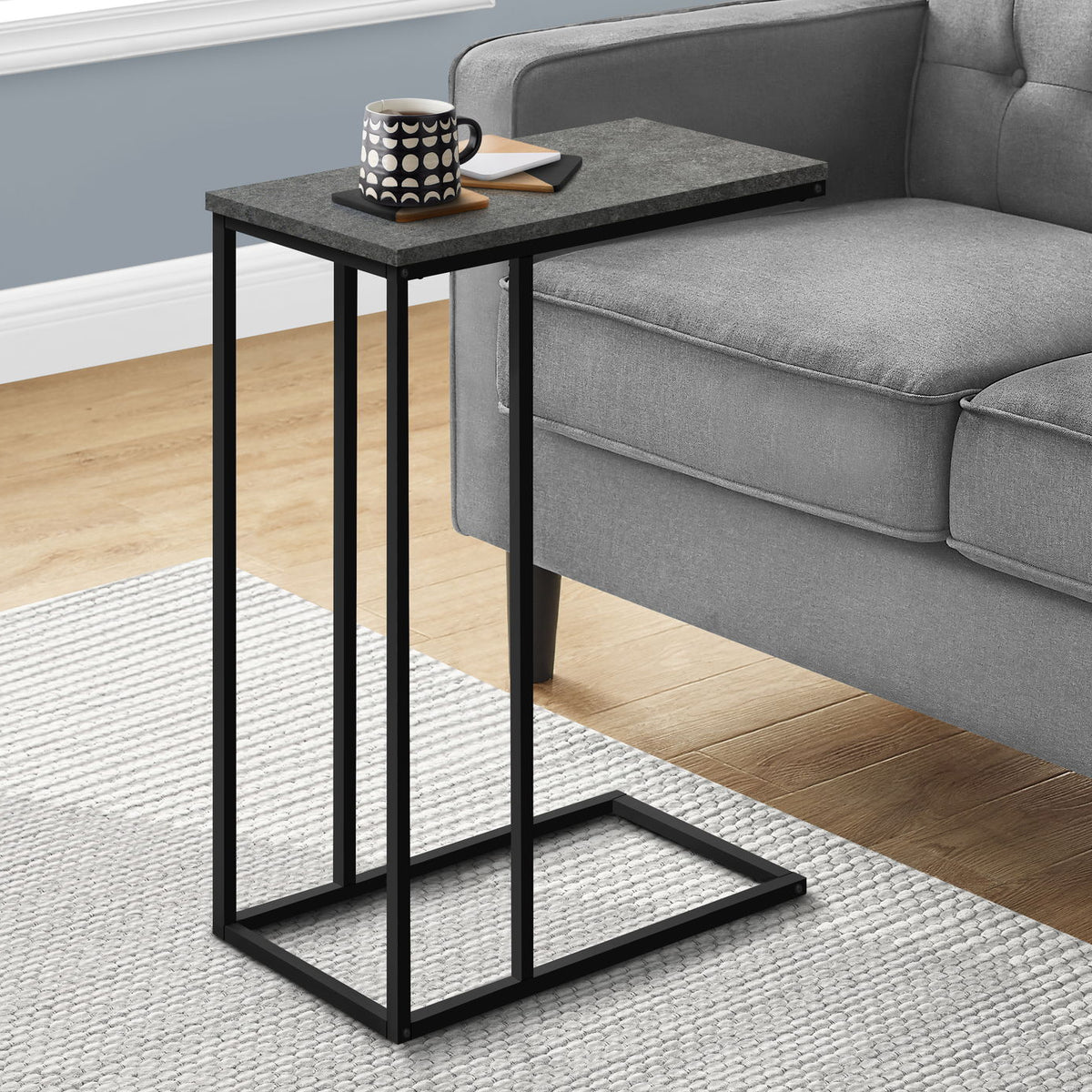 Accent Table, C - Shaped, Space-Saving Functionality