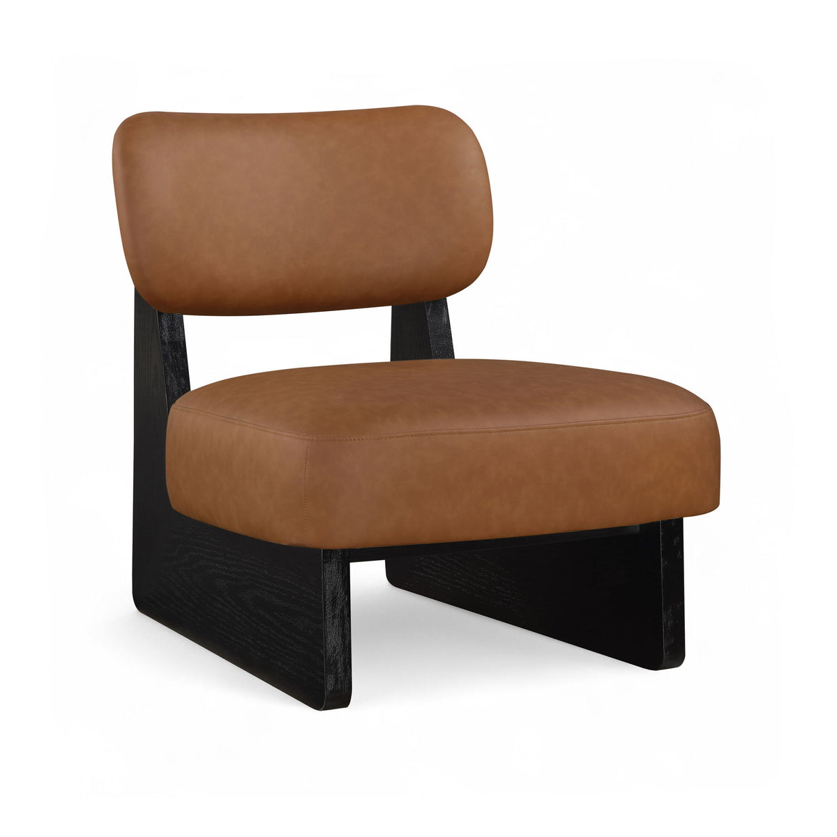 Vetra - Vegan Leather Upholstered Accent Chair With Black Base