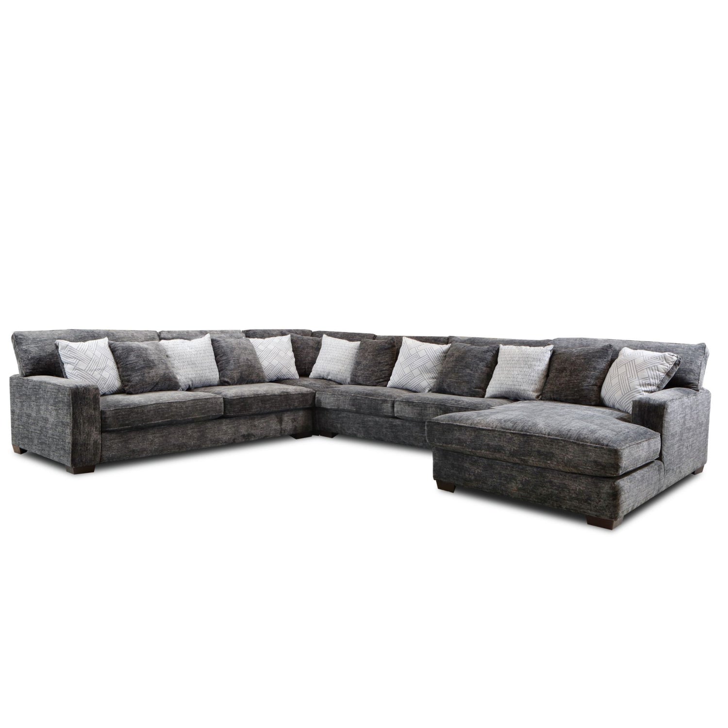 Tully - LHF Sofa With 4 Pillows - Galactic Charcoal