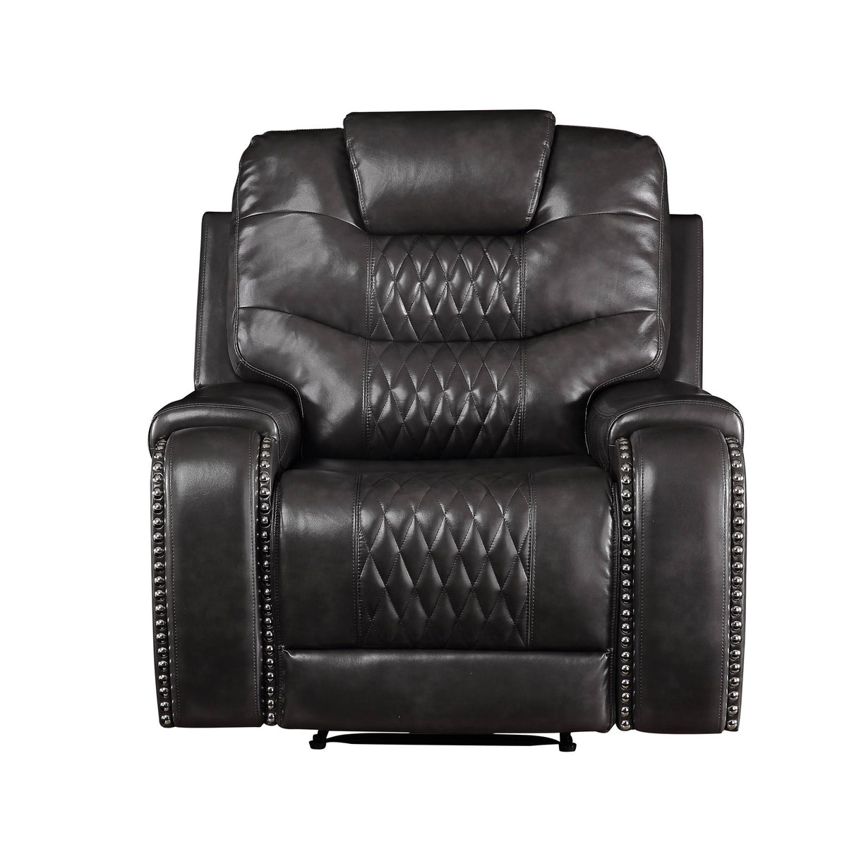 Braylon - Magnetite Synthetic Leather Manual Recliner Chair - Brown
