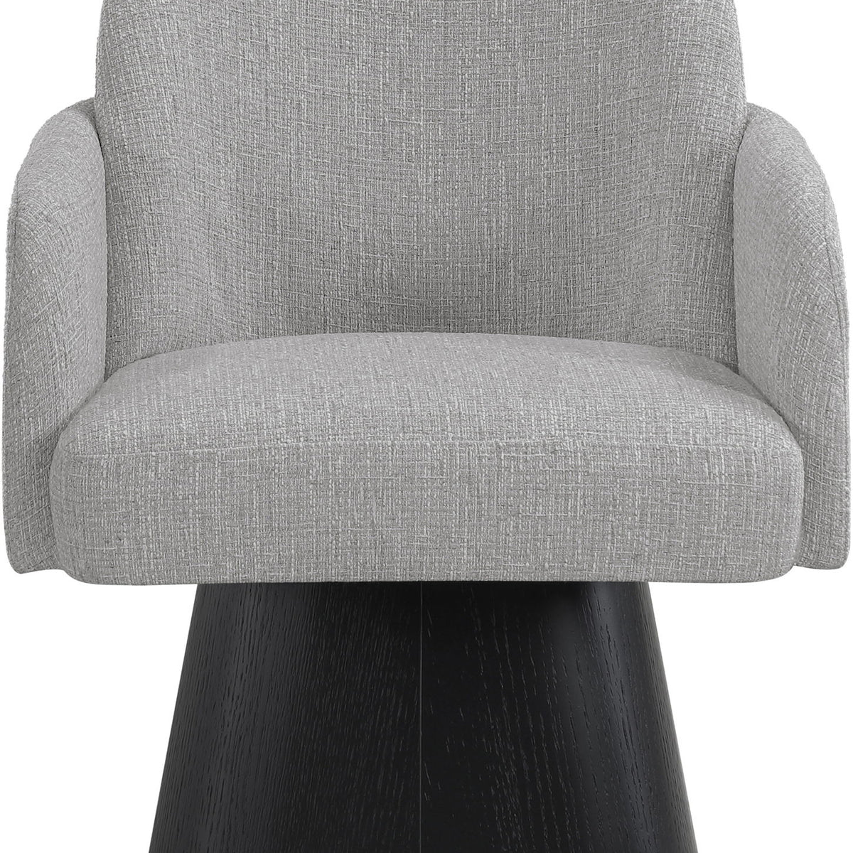 Marlowe - Linen Textured Fabric Upholstered Swivel Dining Arm Chair - Stained Black