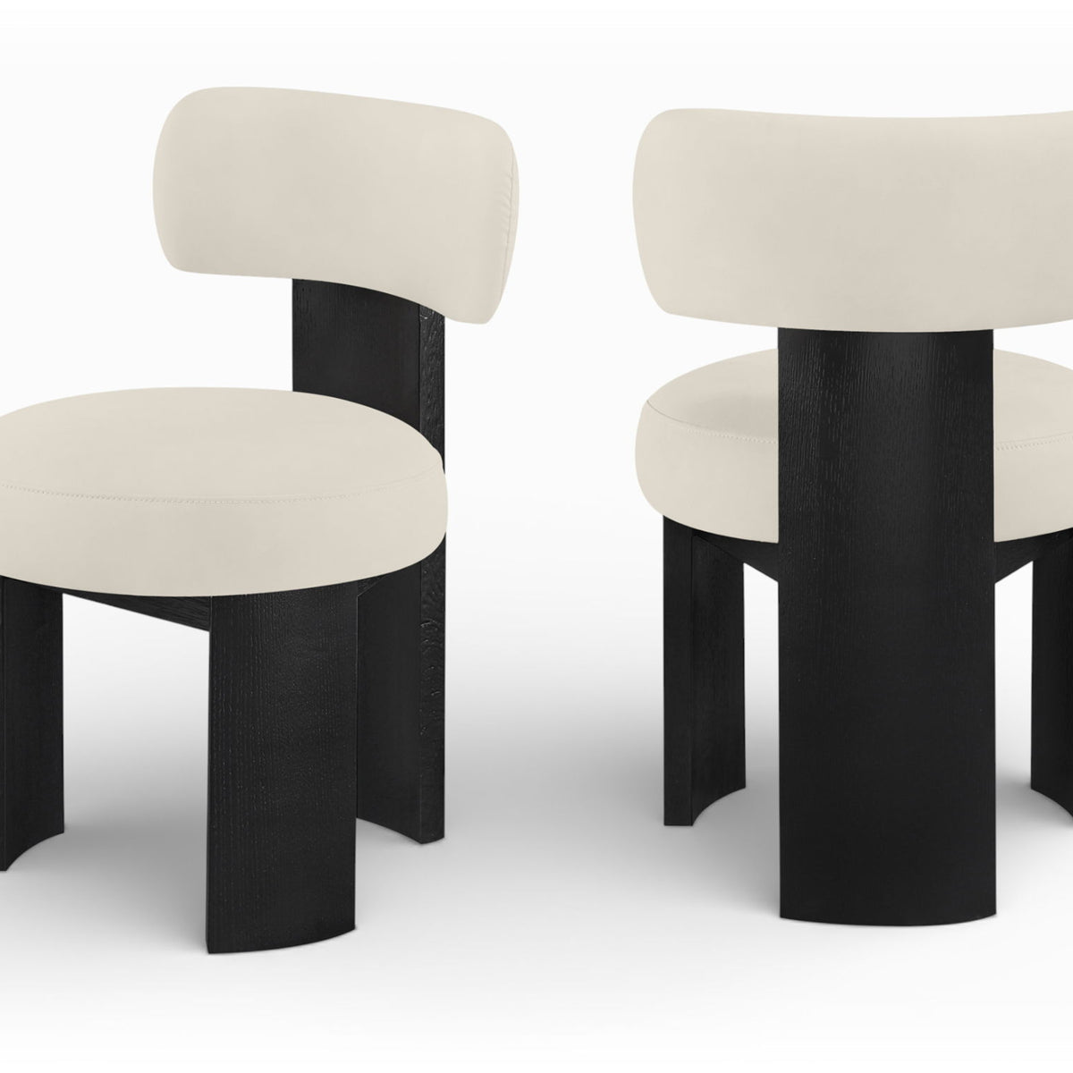 Atelier - Vegan Leather Upholstered Dining Chair (Set of 2) - Taupe / Painted Black