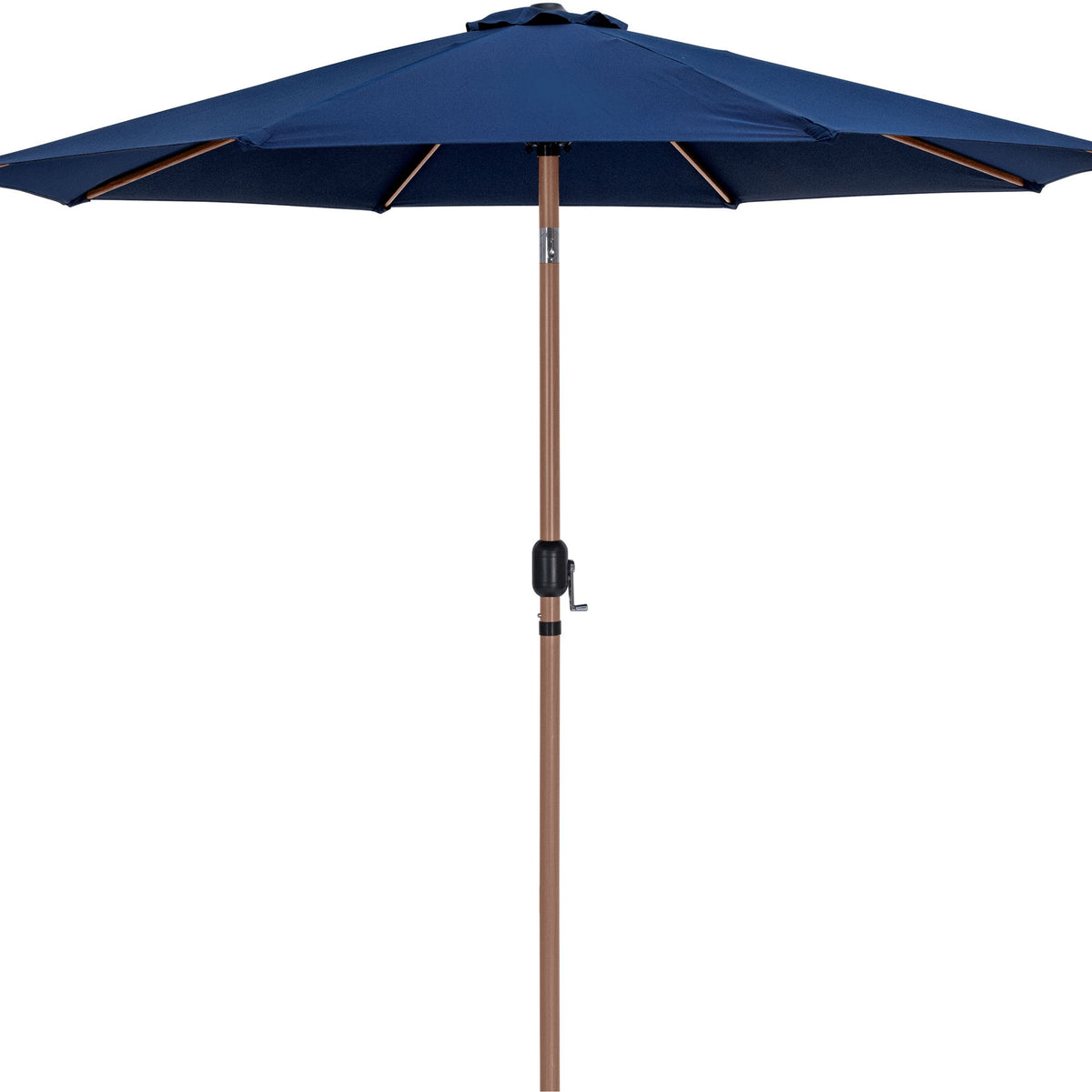 Fiji - Aluminum Patio Umbrella With Round White And Teak Base