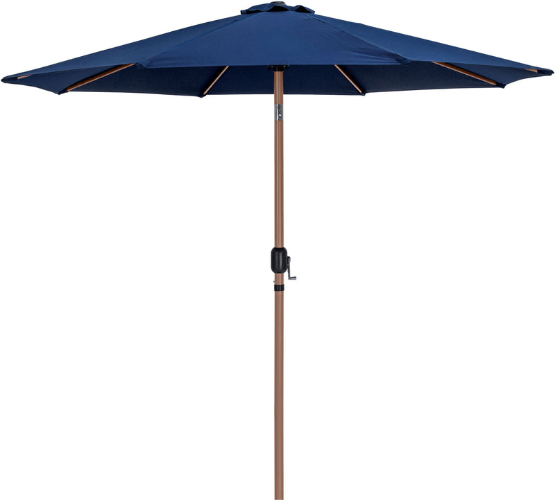 Fiji - Aluminum Patio Umbrella With Round White And Teak Base