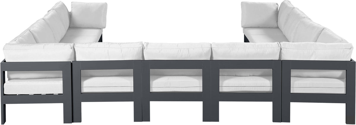 Nizuc - Outdoor Patio 11 Piece Modular Sectional With Gray Frame