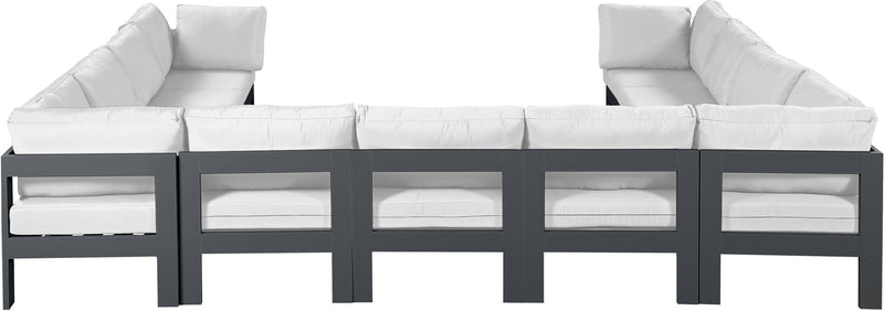 Nizuc - Outdoor Patio 11 Piece Modular Sectional With Gray Frame