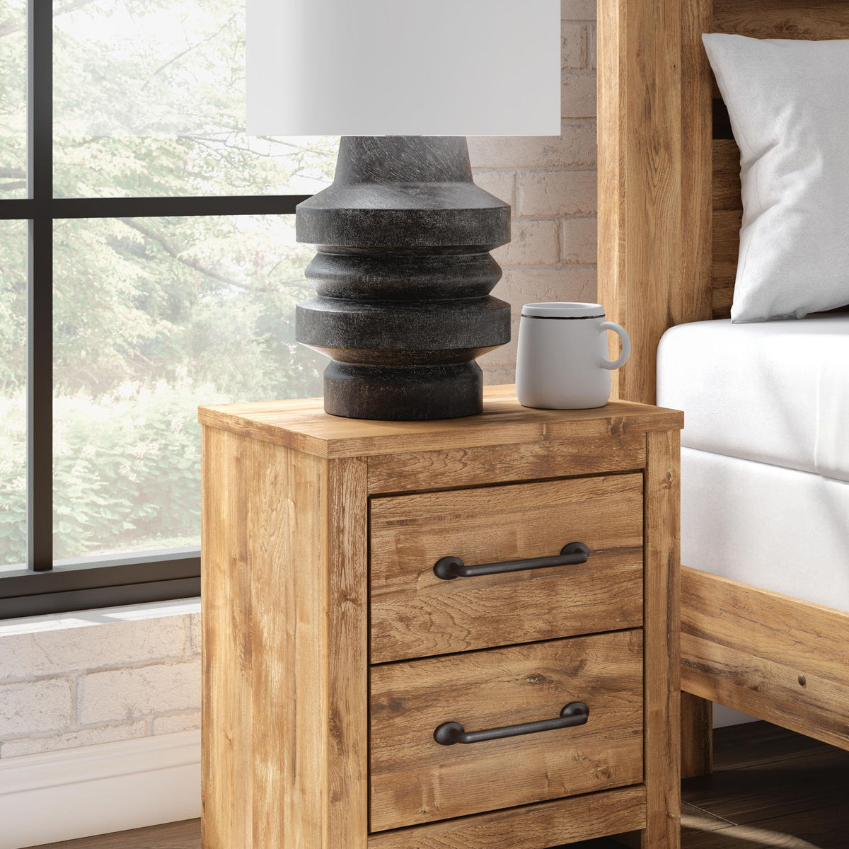 Maystonna - Two Drawer Night Stand - Brown